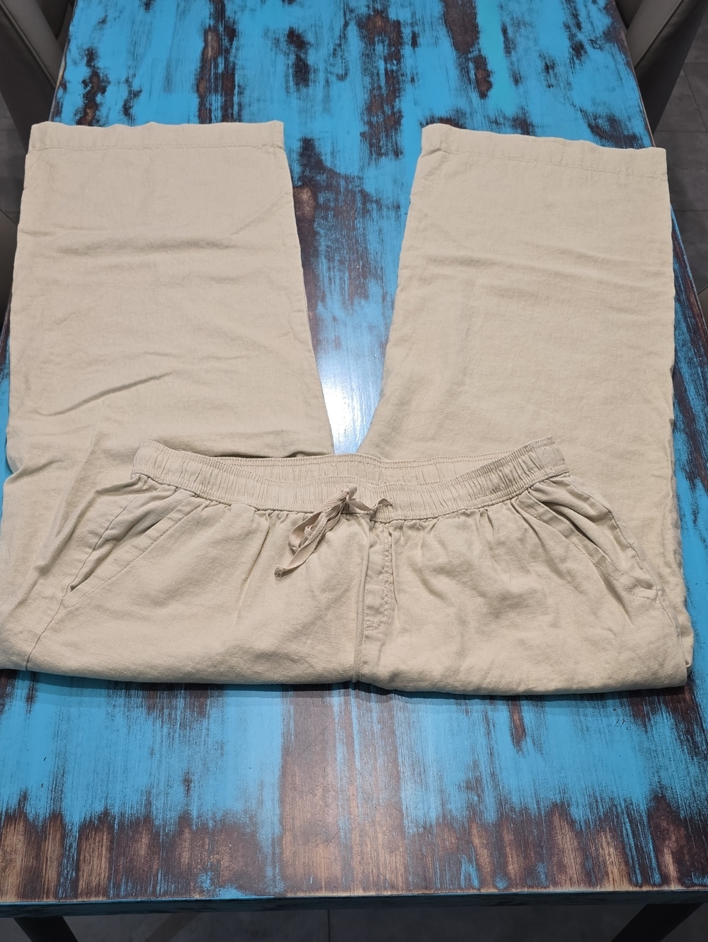 Briggs New York Neutral Beige Drawstring Pants